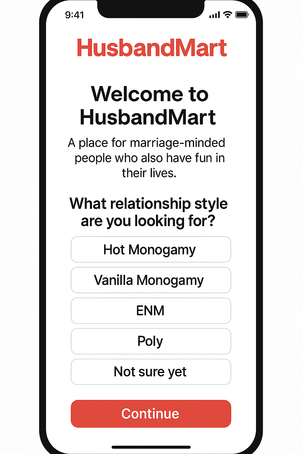 HusbandMart concept screen 1