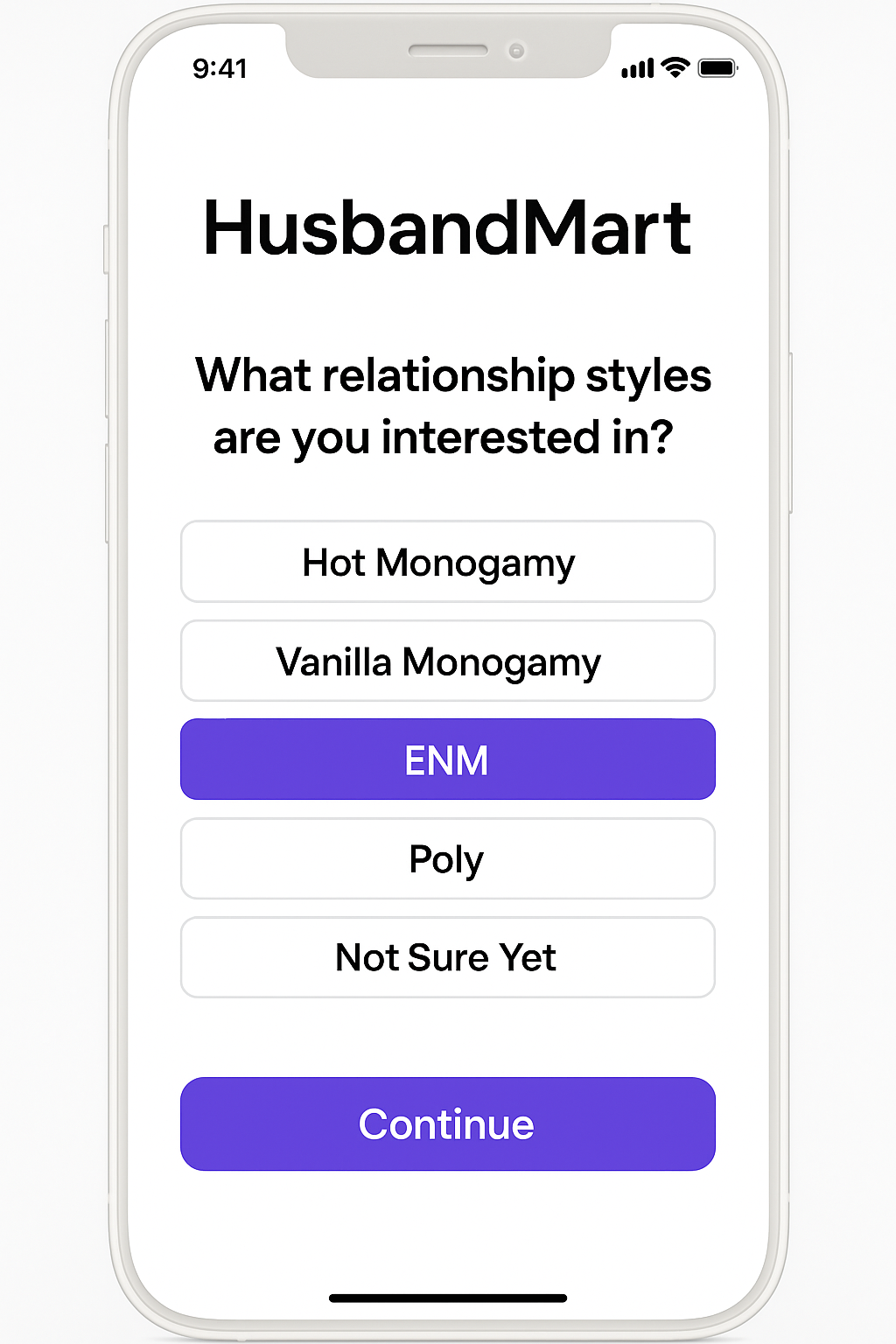 HusbandMart concept screen 2
